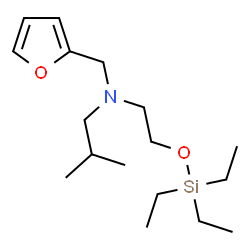 ChemSpider 2D Image | N-(2-Furylmethyl)-2-methyl-N-{2-[(triethylsilyl)oxy]ethyl}-1-propanamine | C17H33NO2Si