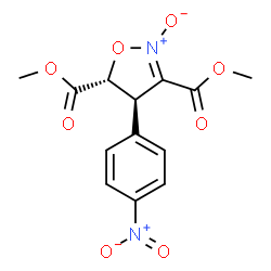 ChemSpider 2D Image | Dimethyl (4R,5R)-4-(4-nitrophenyl)-4,5-dihydro-1,2-oxazole-3,5-dicarboxylate 2-oxide | C13H12N2O8