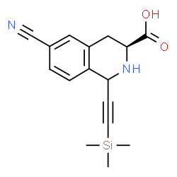 ChemSpider 2D Image | (3S)-6-Cyano-1-[(trimethylsilyl)ethynyl]-1,2,3,4-tetrahydro-3-isoquinolinecarboxylic acid | C16H18N2O2Si