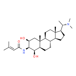 ChemSpider 2D Image | N-[(2beta,3beta,4beta,5alpha,20S)-20-(Dimethylamino)-2,4-dihydroxypregnan-3-yl]-3-methyl-2-butenamide | C28H48N2O3