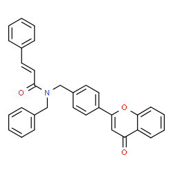 ChemSpider 2D Image | (2E)-N-Benzyl-N-[4-(4-oxo-4H-chromen-2-yl)benzyl]-3-phenylacrylamide | C32H25NO3
