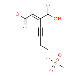ChemSpider 2D Image | (2E)-2-{4-[(Methylsulfonyl)oxy]-1-butyn-1-yl}-2-butenedioic acid | C9H10O7S