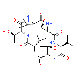 ChemSpider 2D Image | Cyclo(D-allothreonyl-L-valylthreonyl-L-valyl-L-threonyl-L-valyl) | C27H48N6O9