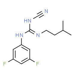 ChemSpider 2D Image | 1-Cyano-3-(3,5-difluorophenyl)-2-(3-methylbutyl)guanidine | C13H16F2N4