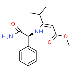 ChemSpider 2D Image | Methyl (2Z)-3-{[(1S)-2-amino-2-oxo-1-phenylethyl]amino}-4-methyl-2-pentenoate | C15H20N2O3