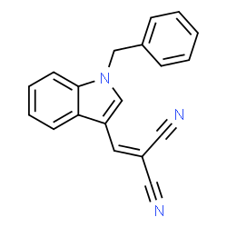 ChemSpider 2D Image | [(1-Benzyl-1H-indol-3-yl)methylene]malononitrile | C19H13N3