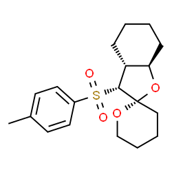 ChemSpider 2D Image | (2S,3R,3aR,7aR)-3-[(4-Methylphenyl)sulfonyl]decahydro-3H-spiro[1-benzofuran-2,2'-pyran] | C19H26O4S
