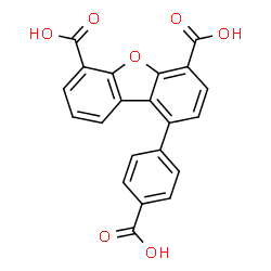 ChemSpider 2D Image | 1-(4-Carboxyphenyl)dibenzo[b,d]furan-4,6-dicarboxylic acid | C21H12O7