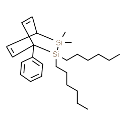 ChemSpider 2D Image | 2,2-Dihexyl-3,3-dimethyl-1-phenyl-2,3-disilabicyclo[2.2.2]octa-5,7-diene | C26H42Si2