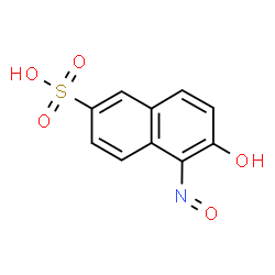ChemSpider 2D Image | 6-Hydroxy-5-nitroso-2-naphthalenesulfonic acid | C10H7NO5S