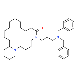 ChemSpider 2D Image | 10-[3-(Dibenzylamino)propyl]octadecahydro-2H-pyrido[1,2-f][1,6]diazacyclooctadecin-11(6H)-one | C37H57N3O