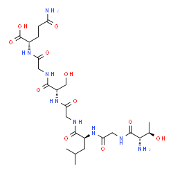 ChemSpider 2D Image | L-Threonylglycyl-L-leucylglycyl-L-serylglycyl-L-glutamine | C24H42N8O11