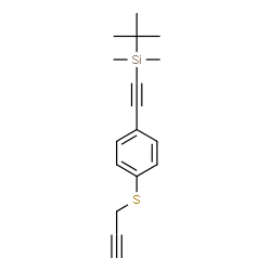 ChemSpider 2D Image | Dimethyl(2-methyl-2-propanyl){[4-(2-propyn-1-ylsulfanyl)phenyl]ethynyl}silane | C17H22SSi