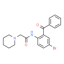 ChemSpider 2D Image | N-(2-Benzoyl-4-bromophenyl)-2-(1-piperidinyl)acetamide | C20H21BrN2O2