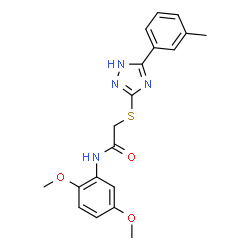 ChemSpider 2D Image | N-(2,5-dimethoxyphenyl)-2-{[3-(3-methylphenyl)-1H-1,2,4-triazol-5-yl]sulfanyl}acetamide | C19H20N4O3S