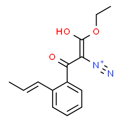 ChemSpider 2D Image | (1Z)-1-Ethoxy-1-hydroxy-3-oxo-3-{2-[(1E)-1-propen-1-yl]phenyl}-1-propene-2-diazonium | C14H15N2O3