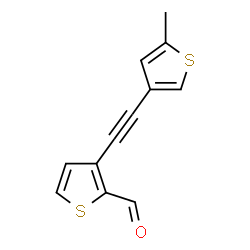 ChemSpider 2D Image | 3-[(5-Methyl-3-thienyl)ethynyl]-2-thiophenecarbaldehyde | C12H8OS2
