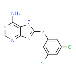 ChemSpider 2D Image | 8-[(3,5-Dichlorophenyl)sulfanyl]-7H-purin-6-amine | C11H7Cl2N5S