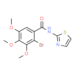 ChemSpider 2D Image | 2-Bromo-3,4,5-trimethoxy-N-(1,3-thiazol-2-yl)benzamide | C13H13BrN2O4S