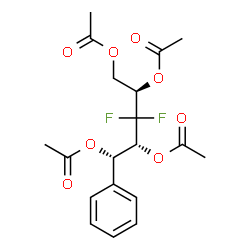 ChemSpider 2D Image | (1S)-1,2,4,5-Tetra-O-acetyl-3-deoxy-3,3-difluoro-1-C-phenyl-D-threo-pentitol | C19H22F2O8
