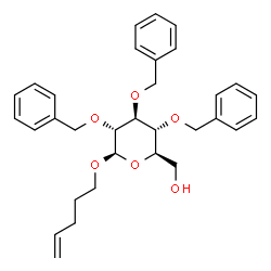 ChemSpider 2D Image | 4-Penten-1-yl 2,3,4-tri-O-benzyl-beta-D-glucopyranoside | C32H38O6