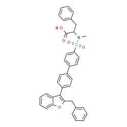ChemSpider 2D Image | N-{[4'-(2-Benzyl-1-benzofuran-3-yl)-4-biphenylyl]sulfonyl}-N-methylphenylalanine | C37H31NO5S