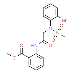 ChemSpider 2D Image | Methyl 2-{[N-(2-bromophenyl)-N-(methylsulfonyl)glycyl]amino}benzoate | C17H17BrN2O5S