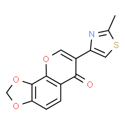 ChemSpider 2D Image | 7-(2-Methyl-1,3-thiazol-4-yl)-6H-[1,3]dioxolo[4,5-h]chromen-6-one | C14H9NO4S