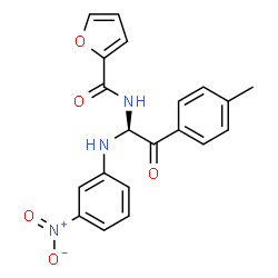 ChemSpider 2D Image | N-{(1S)-2-(4-Methylphenyl)-1-[(3-nitrophenyl)amino]-2-oxoethyl}-2-furamide | C20H17N3O5