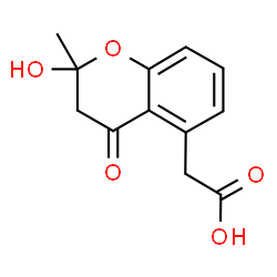 ChemSpider 2D Image | (2-Hydroxy-2-methyl-4-oxo-3,4-dihydro-2H-chromen-5-yl)acetic acid | C12H12O5