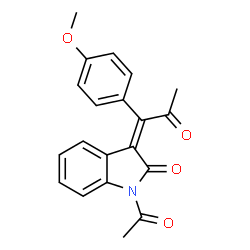 ChemSpider 2D Image | (3Z)-1-Acetyl-3-[1-(4-methoxyphenyl)-2-oxopropylidene]-1,3-dihydro-2H-indol-2-one | C20H17NO4
