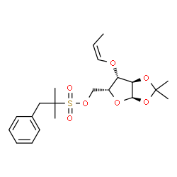 ChemSpider 2D Image | 1,2-O-Isopropylidene-5-O-[(2-methyl-1-phenyl-2-propanyl)sulfonyl]-3-O-[(1Z)-1-propen-1-yl]-alpha-D-xylofuranose | C21H30O7S
