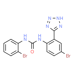 ChemSpider 2D Image | 1-(2-Bromophenyl)-3-[4-bromo-2-(2H-tetrazol-5-yl)phenyl]urea | C14H10Br2N6O