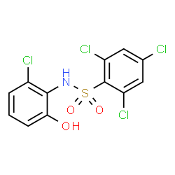 ChemSpider 2D Image | 2,4,6-Trichloro-N-(2-chloro-6-hydroxyphenyl)benzenesulfonamide | C12H7Cl4NO3S