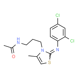 ChemSpider 2D Image | N-{3-[(2E)-2-[(2,4-Dichlorophenyl)imino]-4-methyl-1,3-thiazol-3(2H)-yl]propyl}acetamide | C15H17Cl2N3OS