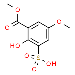 ChemSpider 2D Image | 2-Hydroxy-5-methoxy-3-(methoxycarbonyl)benzenesulfonic acid | C9H10O7S