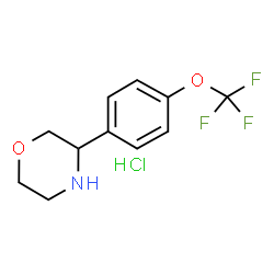 ChemSpider 2D Image | 3-[4-(Trifluoromethoxy)phenyl]morpholine hydrochloride (1:1) | C11H13ClF3NO2