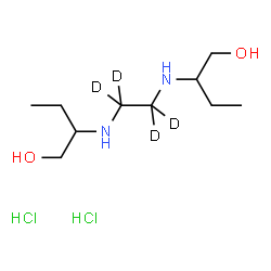 ChemSpider 2D Image | 2,2'-[(~2~H_4_)-1,2-Ethanediyldiimino]di(1-butanol) dihydrochloride | C10H22D4Cl2N2O2
