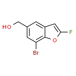 ChemSpider 2D Image | (7-Bromo-2-fluoro-1-benzofuran-5-yl)methanol | C9H6BrFO2