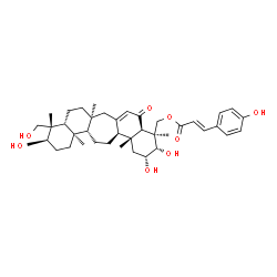 ChemSpider 2D Image | [(2R,3S,4S,4aR,7aS,9aR,10S,11R,13aR,13bS,15aS,15bR)-2,3,11-Trihydroxy-10-(hydroxymethyl)-4,7a,10,13a,15b-pentamethyl-5-oxo-2,3,4,4a,5,7,7a,8,9,9a,10,11,12,13,13a,13b,14,15,15a,15b-icosahydro-1H-naphth
o[2',1':4,5]cyclohepta[1,2-a]naphthalen-4-yl]methyl (2E)-3-(4-hydroxyphenyl)acrylate | C39H54O8