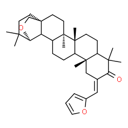 ChemSpider 2D Image | (2E,5xi,9xi,13xi,18xi,19alpha)-2-(2-Furylmethylene)-19,28-epoxyoleanan-3-one | C35H50O3