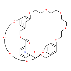 ChemSpider 2D Image | 4,7,10,13,16,22,25,28,31,34,38,46-Dodecaoxa-48-azapentacyclo[17.17.11.1~3,35~.1~17,21~.1~40,44~]pentaconta-1,3(49),17(50),18,20,35,40(48),41,43-nonaene-39,45-dione | C37H45NO14