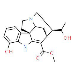 ChemSpider 2D Image | Methyl (3xi,19S)-12,19-dihydroxy-2,16-didehydrocuran-17-oate | C20H24N2O4