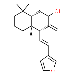 ChemSpider 2D Image | (4R,4aS,8aS)-4-[(E)-2-(3-Furyl)vinyl]-4a,8,8-trimethyl-3-methylenedecahydro-2-naphthalenol | C20H28O2