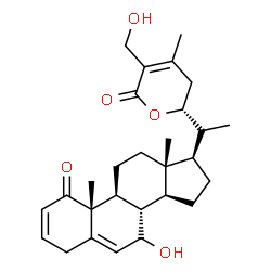 ChemSpider 2D Image | (7beta,22R)-7,27-Dihydroxy-22,26-epoxyergosta-2,5,24-triene-1,26-dione | C28H38O5