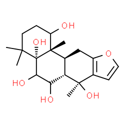 ChemSpider 2D Image | (4aR,6R,6aS,7S,11aS,11bS)-4,4,7,11b-Tetramethyl-1,3,4,5,6,6a,7,11,11a,11b-decahydrophenanthro[3,2-b]furan-1,4a,5,6,7(2H)-pentol | C20H30O6