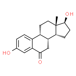 ChemSpider 2D Image | (9beta,14beta,17beta)-3,17-Dihydroxyestra-1(10),2,4-trien-6-one | C18H22O3