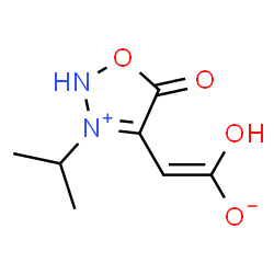 ChemSpider 2D Image | (Z)-1-Hydroxy-2-(3-isopropyl-5-oxo-2,5-dihydro-1,2,3-oxadiazol-3-ium-4-yl)ethenolate | C7H10N2O4