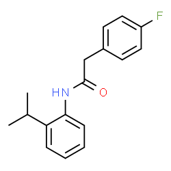 ChemSpider 2D Image | 2-(4-Fluorophenyl)-N-(2-isopropylphenyl)acetamide | C17H18FNO