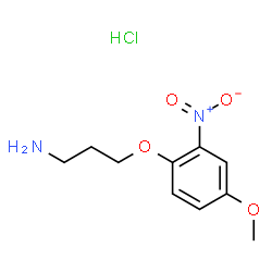 ChemSpider 2D Image | 3-(4-Methoxy-2-nitrophenoxy)-1-propanamine hydrochloride (1:1) | C10H15ClN2O4